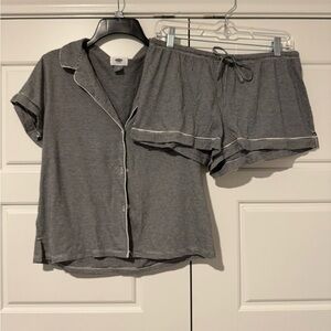 Old Navy Charcoal Striped Women's Pajama Set